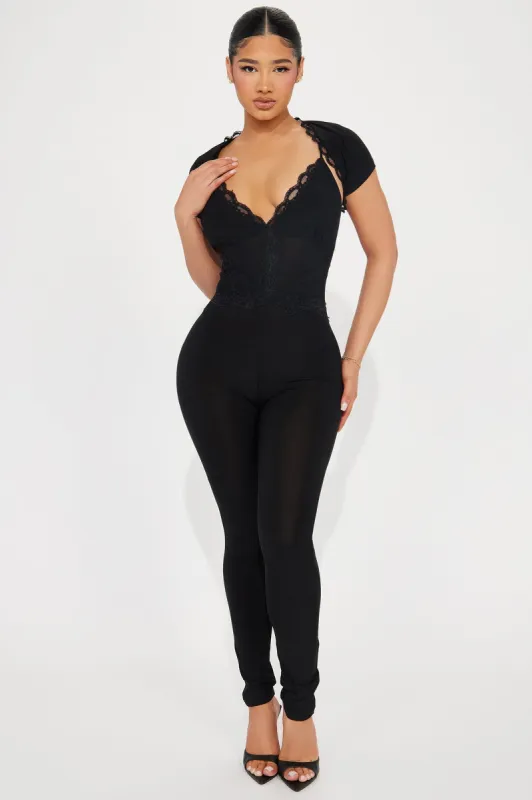 Slay The Night Jumpsuit Set - Black sold by Fashion Nova