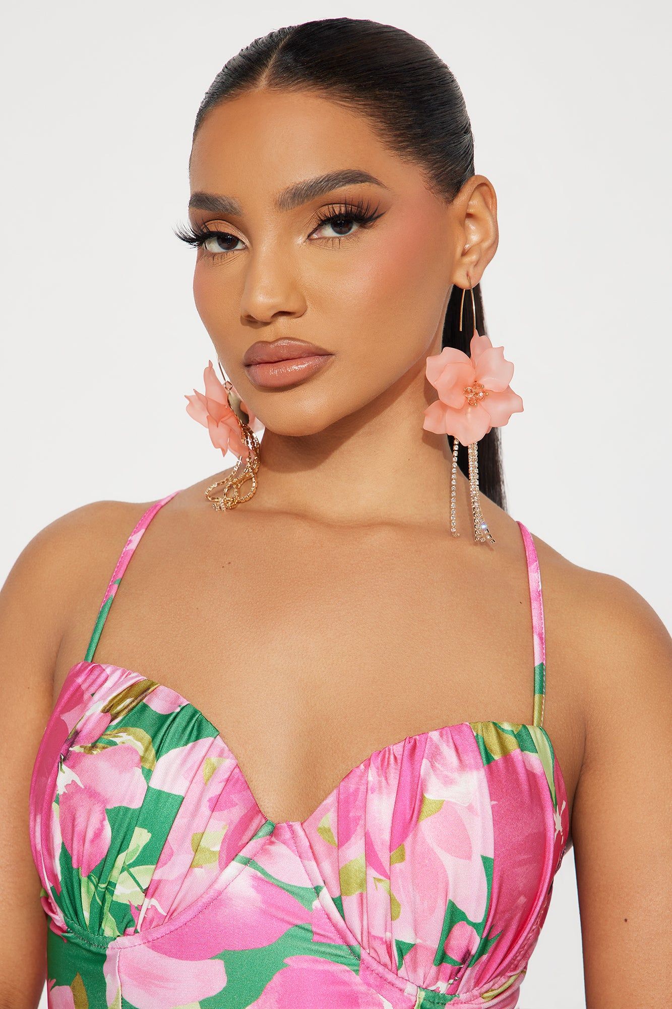 Caught The Bouquet Earrings - Pink sold by Fashion Nova product image thumbnail 2