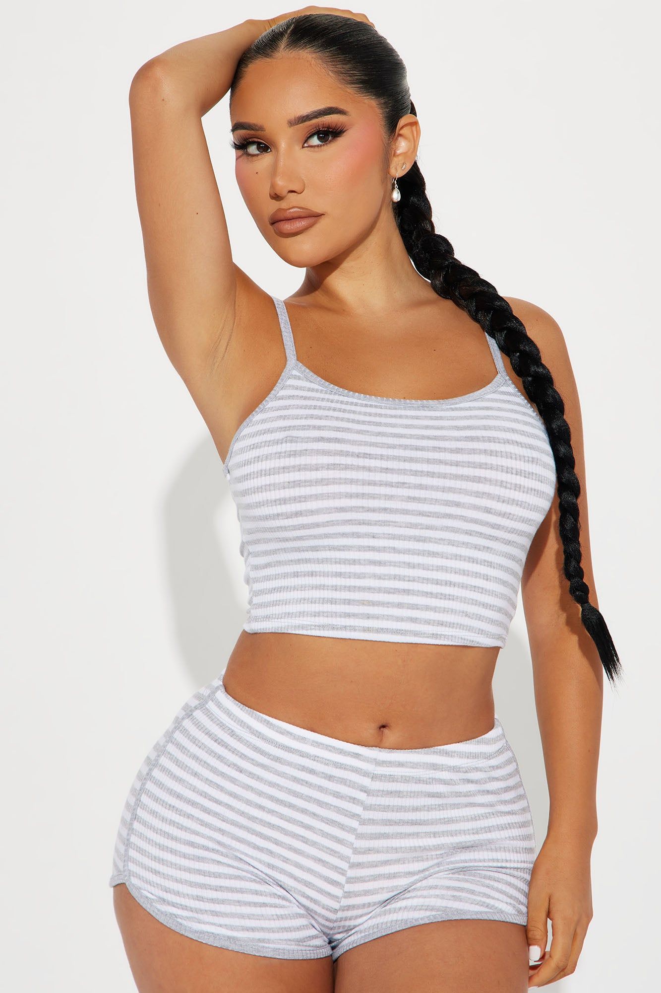 Sleepover Goals PJ Short Set - Heather Grey sold by Fashion Nova product image thumbnail 2