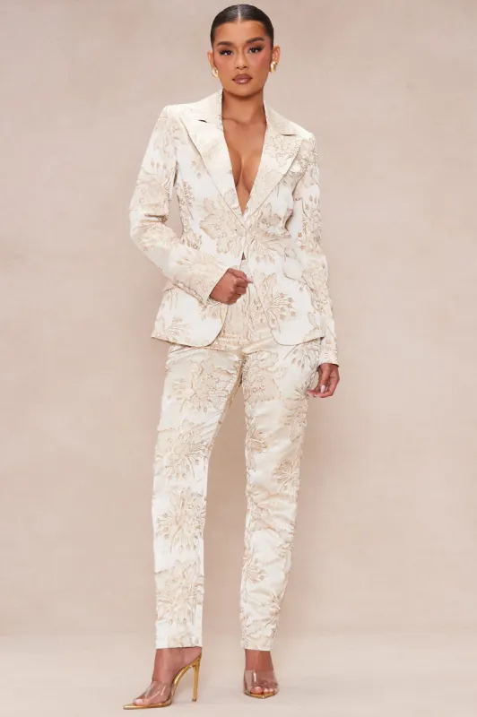 Annika Satin Suit Set - Champagne sold by Fashion Nova
