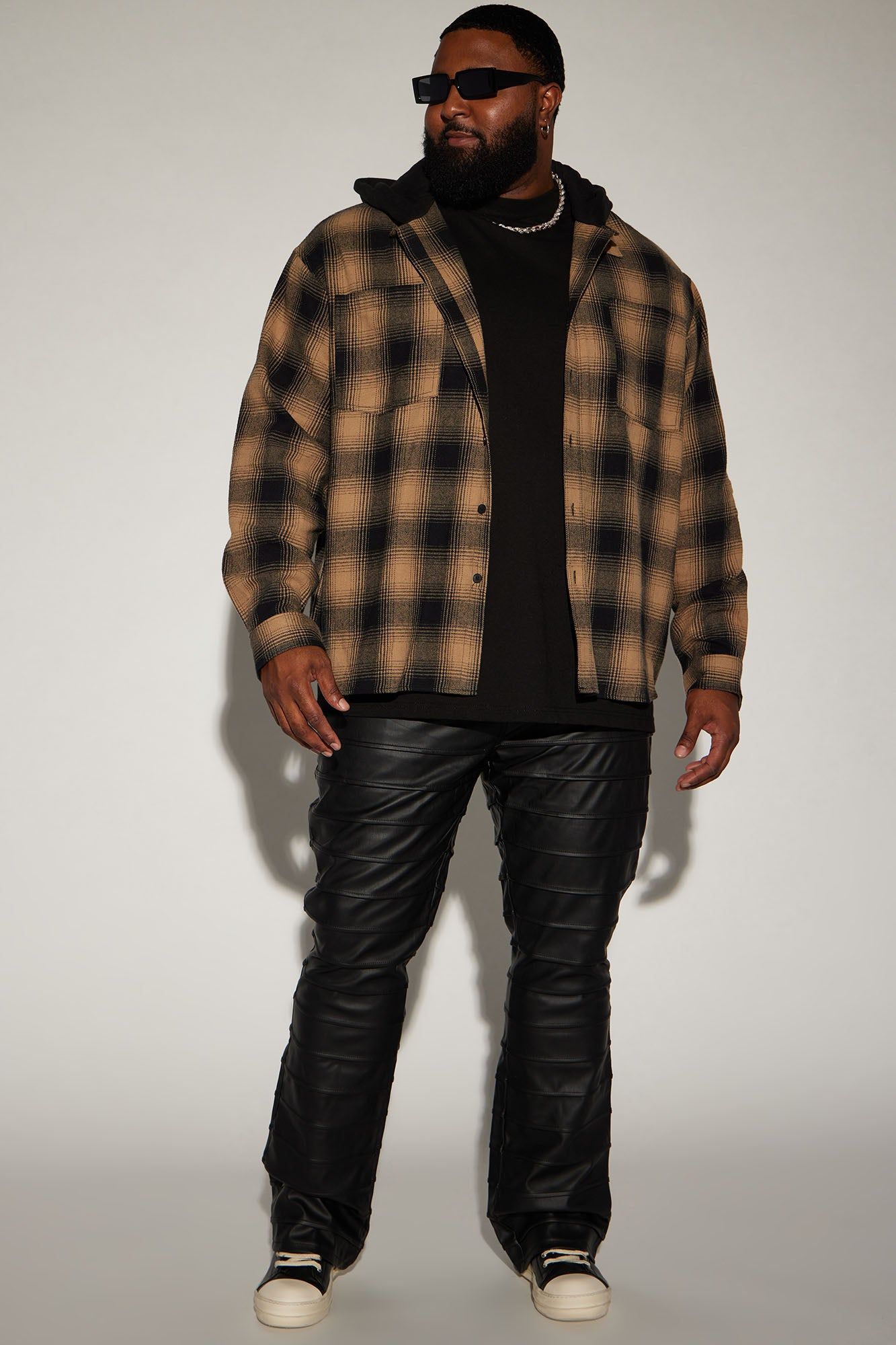 Time Gon Tell Hooded Oversized Shacket - Tan/Multi sold by Fashion Nova product image thumbnail 5