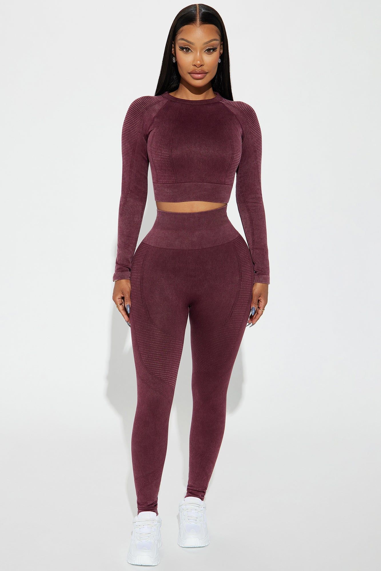 Keep The Flow Active Top - Burgundy sold by Fashion Nova product image thumbnail 2