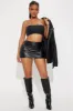 Taliana Studded Faux Leather Micro Mini Skirt - Black sold by Fashion Nova