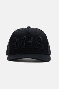 Miami Twill Trucker Hat - Black/Black sold by Fashion Nova
