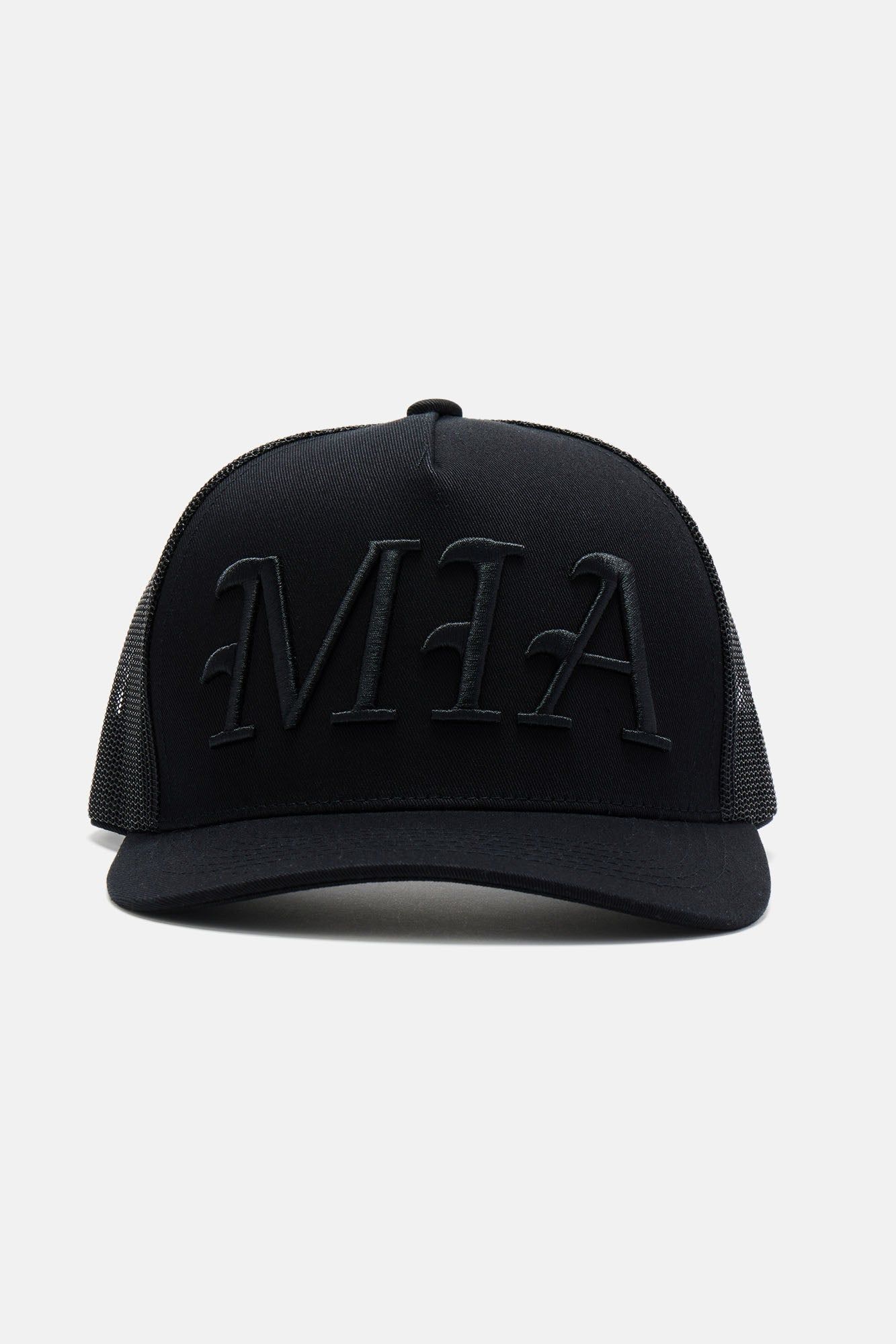 Miami Twill Trucker Hat - Black/Black sold by Fashion Nova product image thumbnail 2