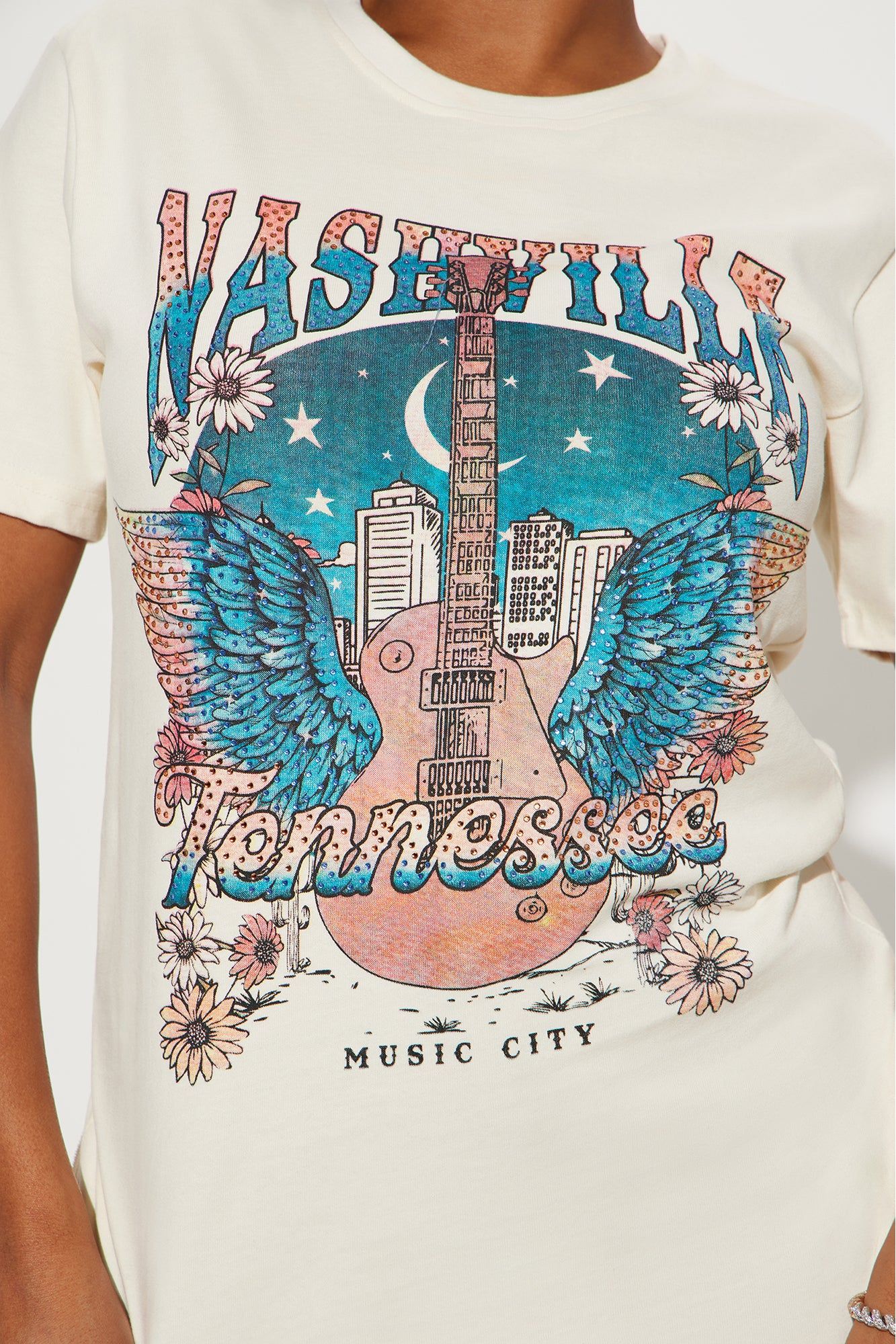 Heart Of Music Nashville Tee - Cream sold by Fashion Nova product image thumbnail 3