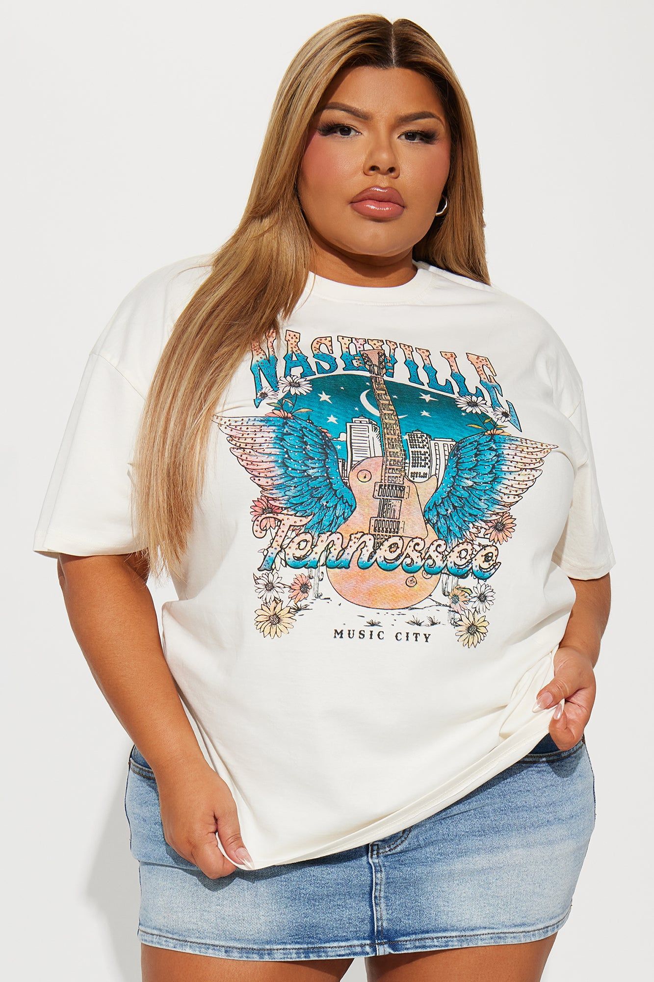Heart Of Music Nashville Tee - Cream sold by Fashion Nova product image thumbnail 4