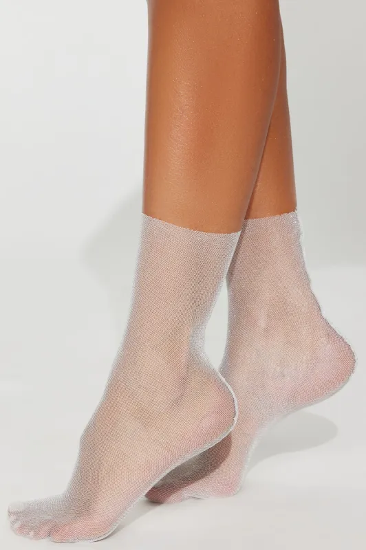 Party Mood Socks - Silver sold by Fashion Nova