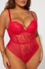Feelings Of Lust Lace Teddy - Red sold by Fashion Nova