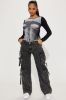 Unphased Mineral Wash Cargo Pant - Black sold by Fashion Nova