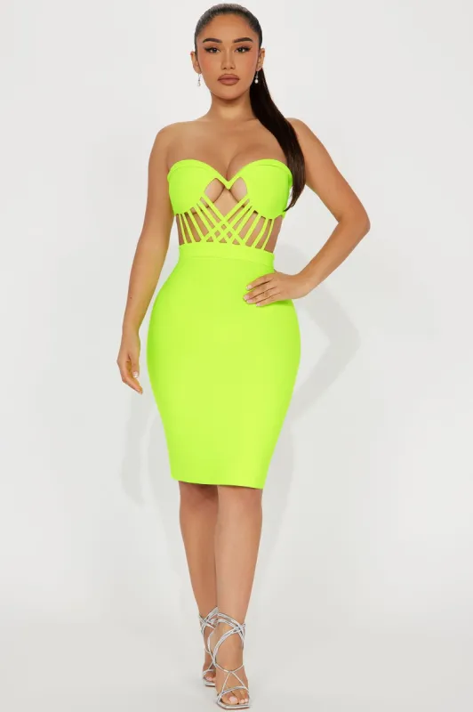Gianna Bandage Midi Dress - Lime sold by Fashion Nova