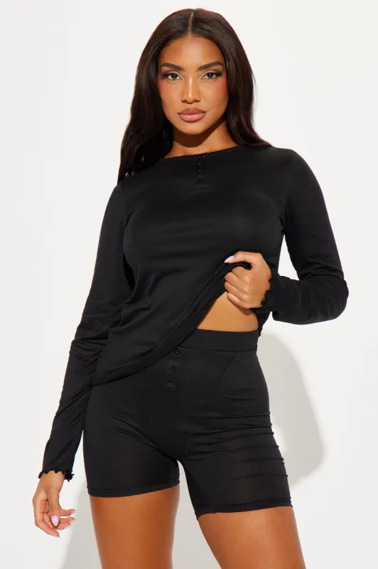 Between Us PJ Boxer Short Set - Black sold by Fashion Nova