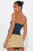 On My Way Denim Corset Top - Dark Wash sold by Fashion Nova
