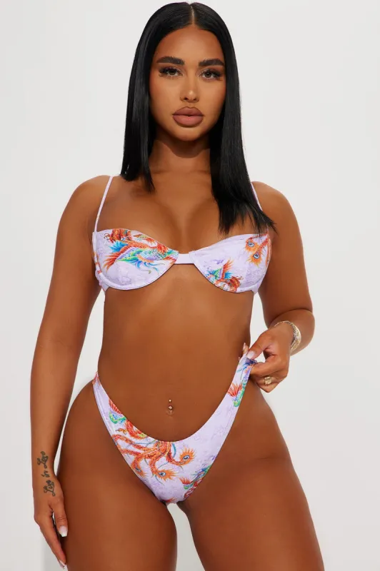 Ed Hardy Dragon Fire 2 Piece Bikini - Purple/combo sold by Fashion Nova