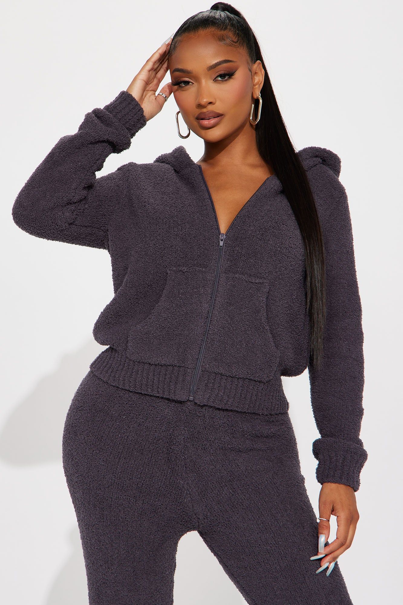 Always Extra Cozy Pant Set - Charcoal sold by Fashion Nova product image thumbnail 2