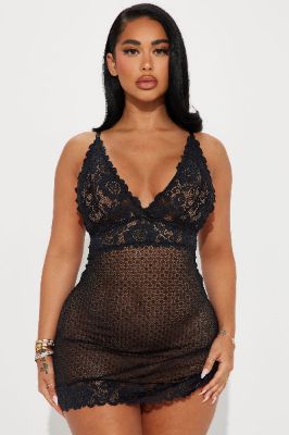 Love Your Charm Lace Chemise - Black sold by Fashion Nova