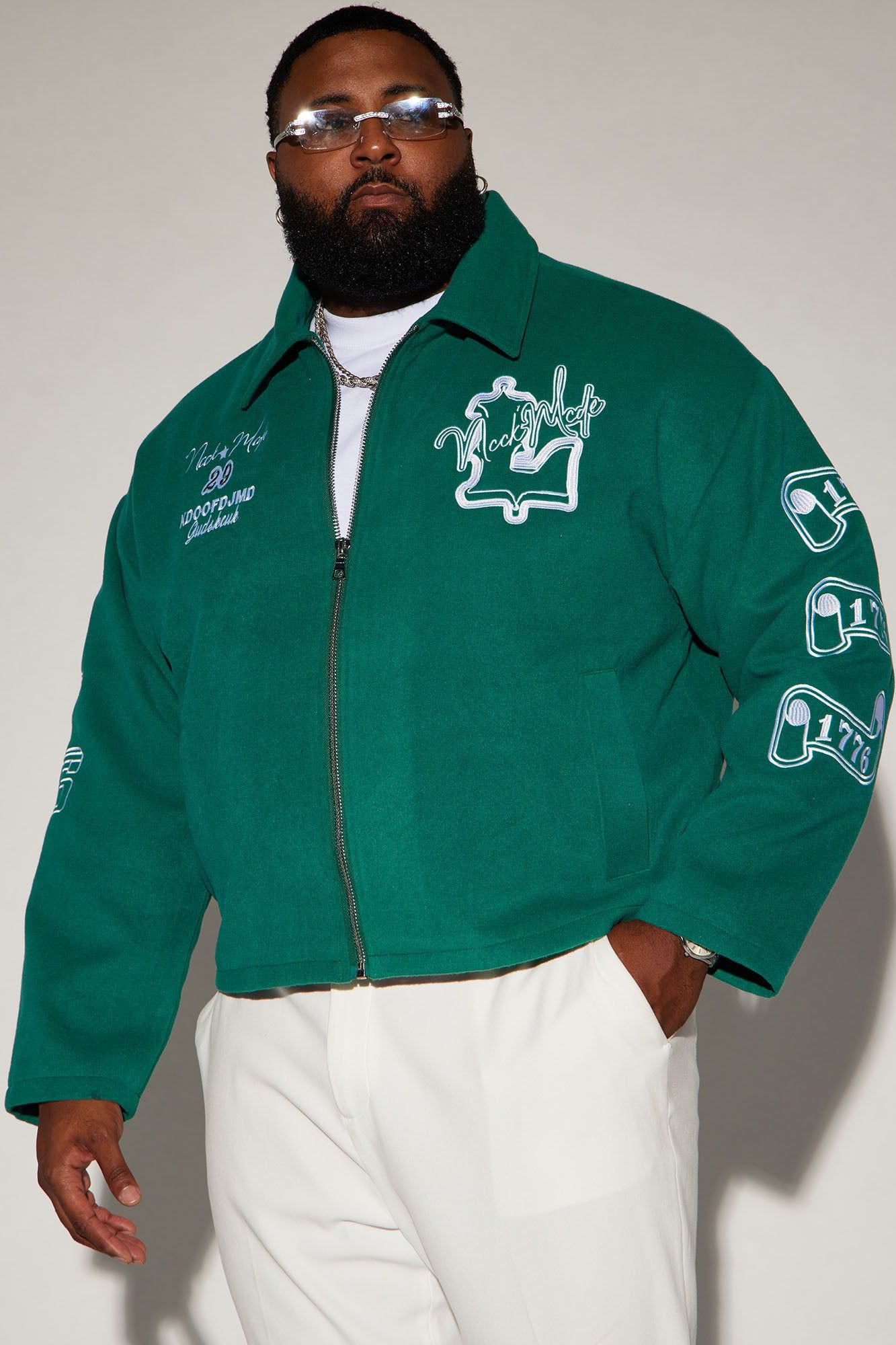 Fashion Nova Independence Varsity Jacket - Kelly Green