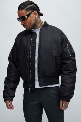 Been Real Nylon Bomber Jacket - Black sold by Fashion Nova