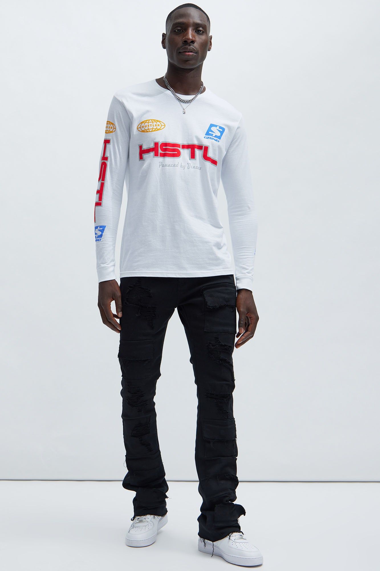 HSTL Racing Long Sleeve Tee - White sold by Fashion Nova product image thumbnail 2