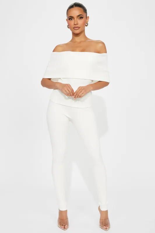 Nissa Snatched Pant Set - Off White sold by Fashion Nova