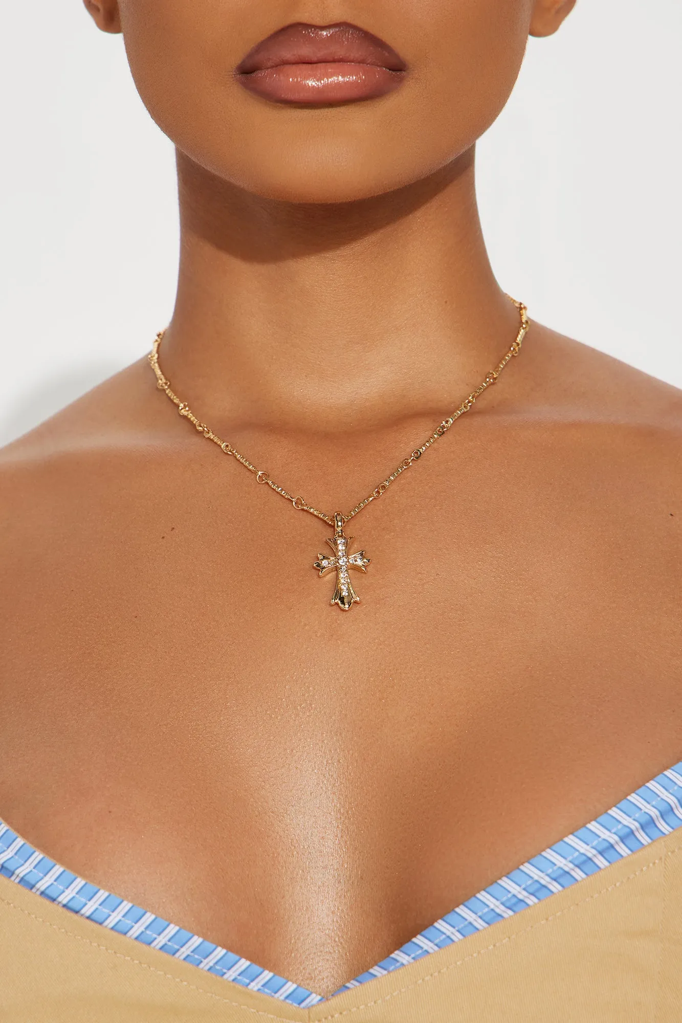 Blessed To Say Necklace - Gold sold by Fashion Nova