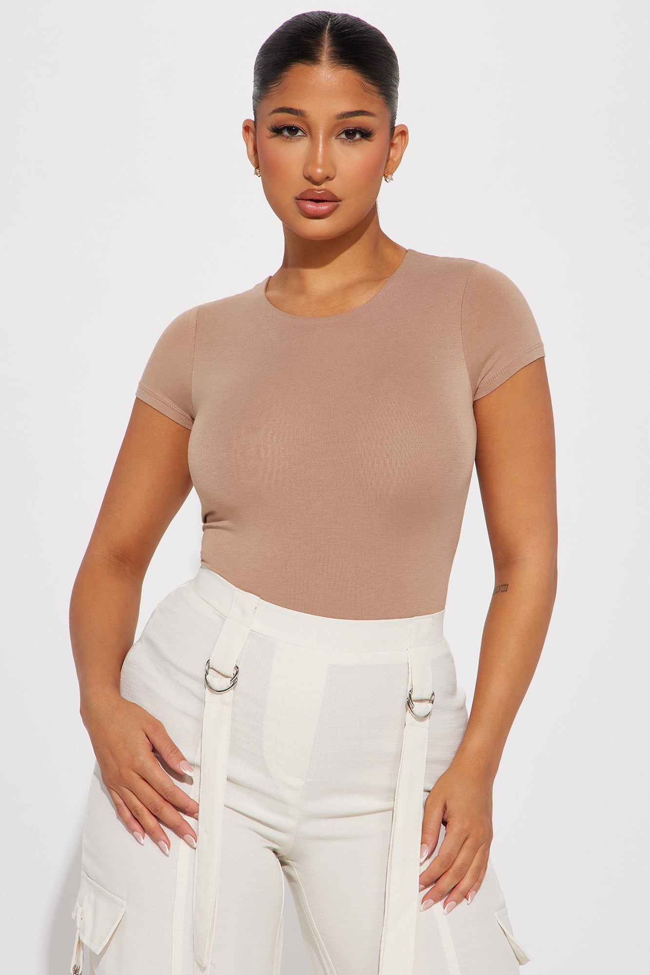Samara Double Layered Bodysuit - Taupe sold by Fashion Nova product image thumbnail 3