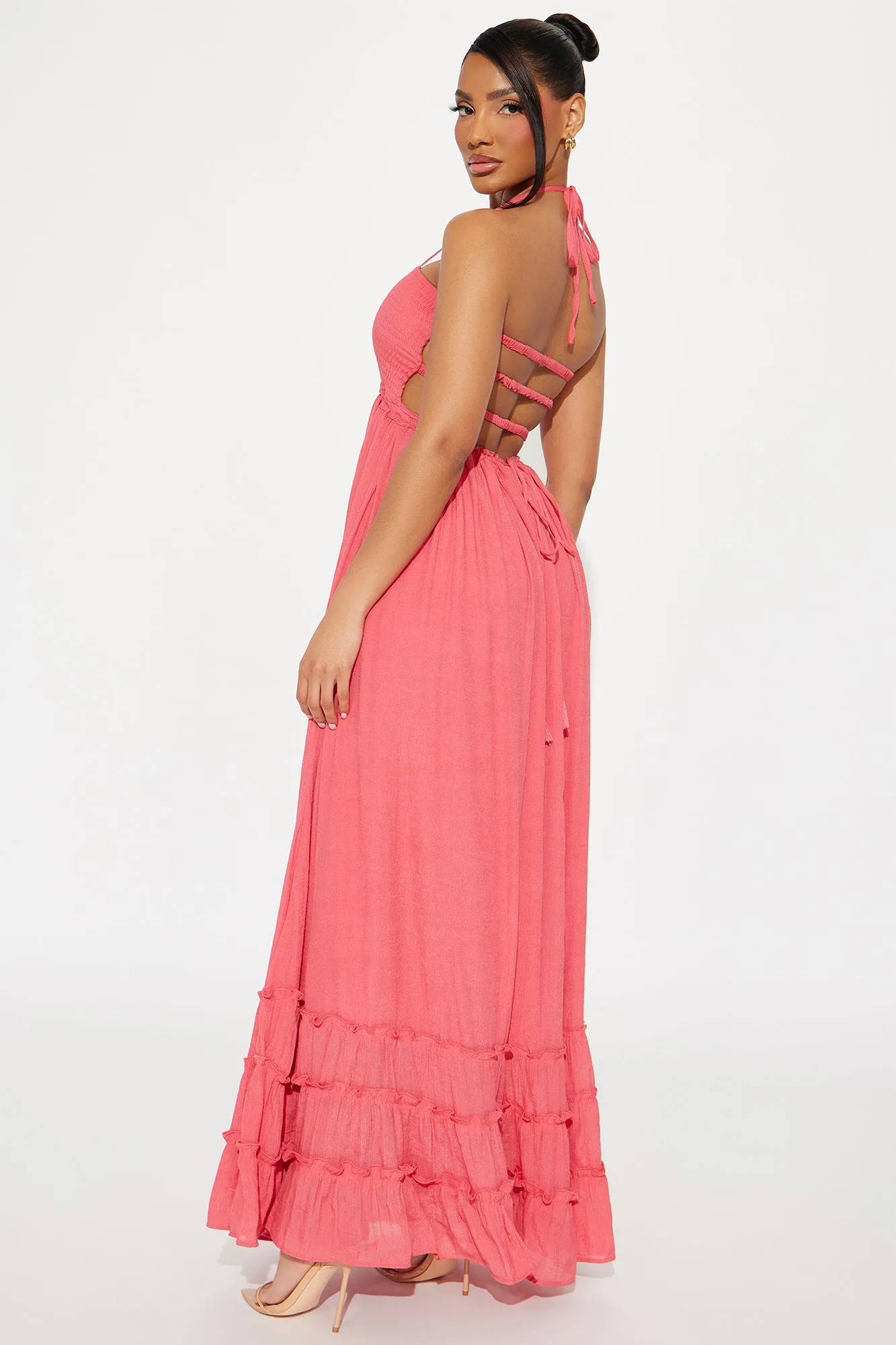 Hayley Halter Maxi Dress - Coral sold by Fashion Nova product image thumbnail 3