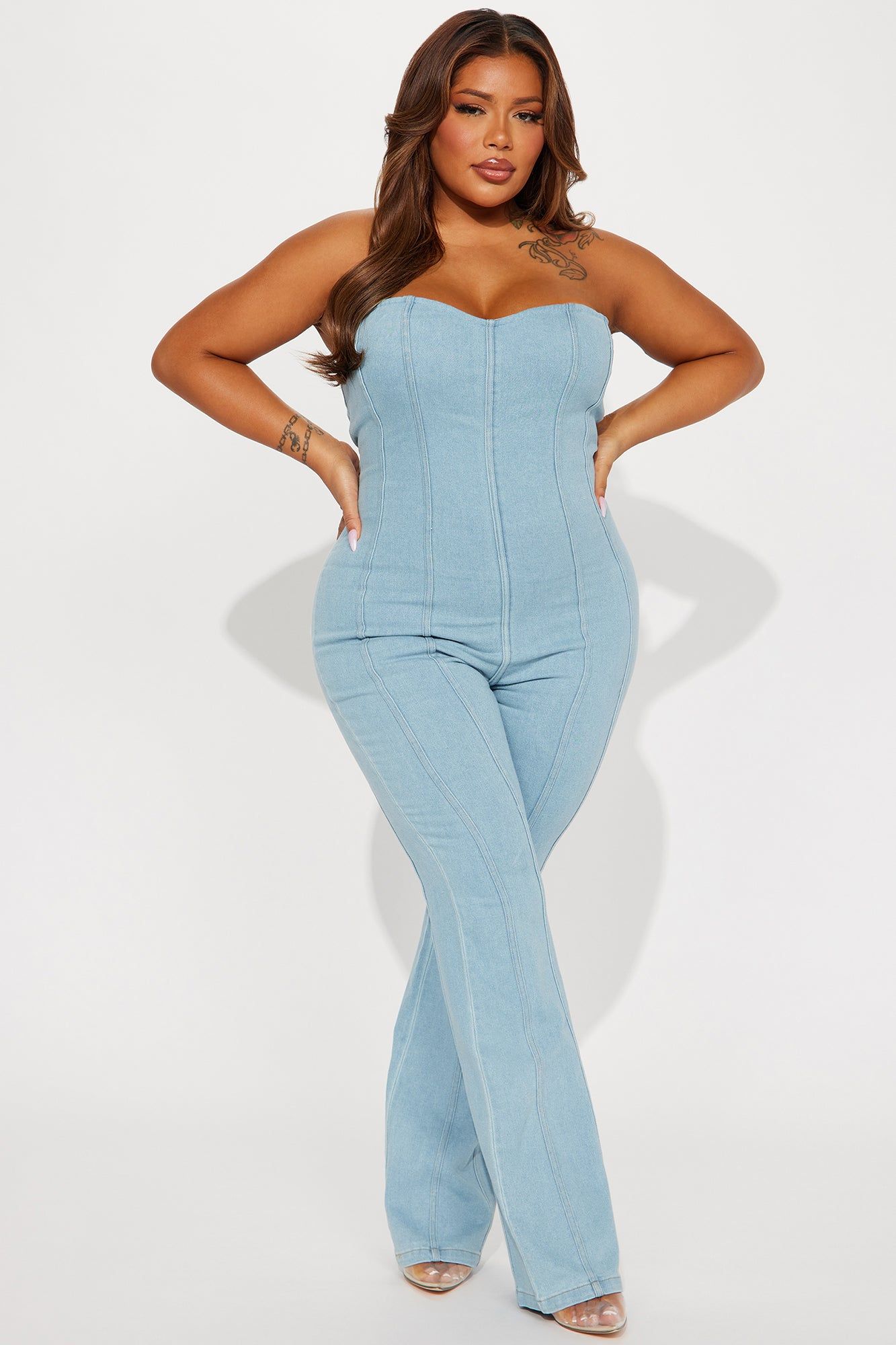 Be My Sweetheart Denim Jumpsuit - Light Wash sold by Fashion Nova product image thumbnail 4