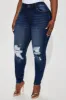 Kalisha Stretch Ripped Skinny Jeans - Dark Wash sold by Fashion Nova