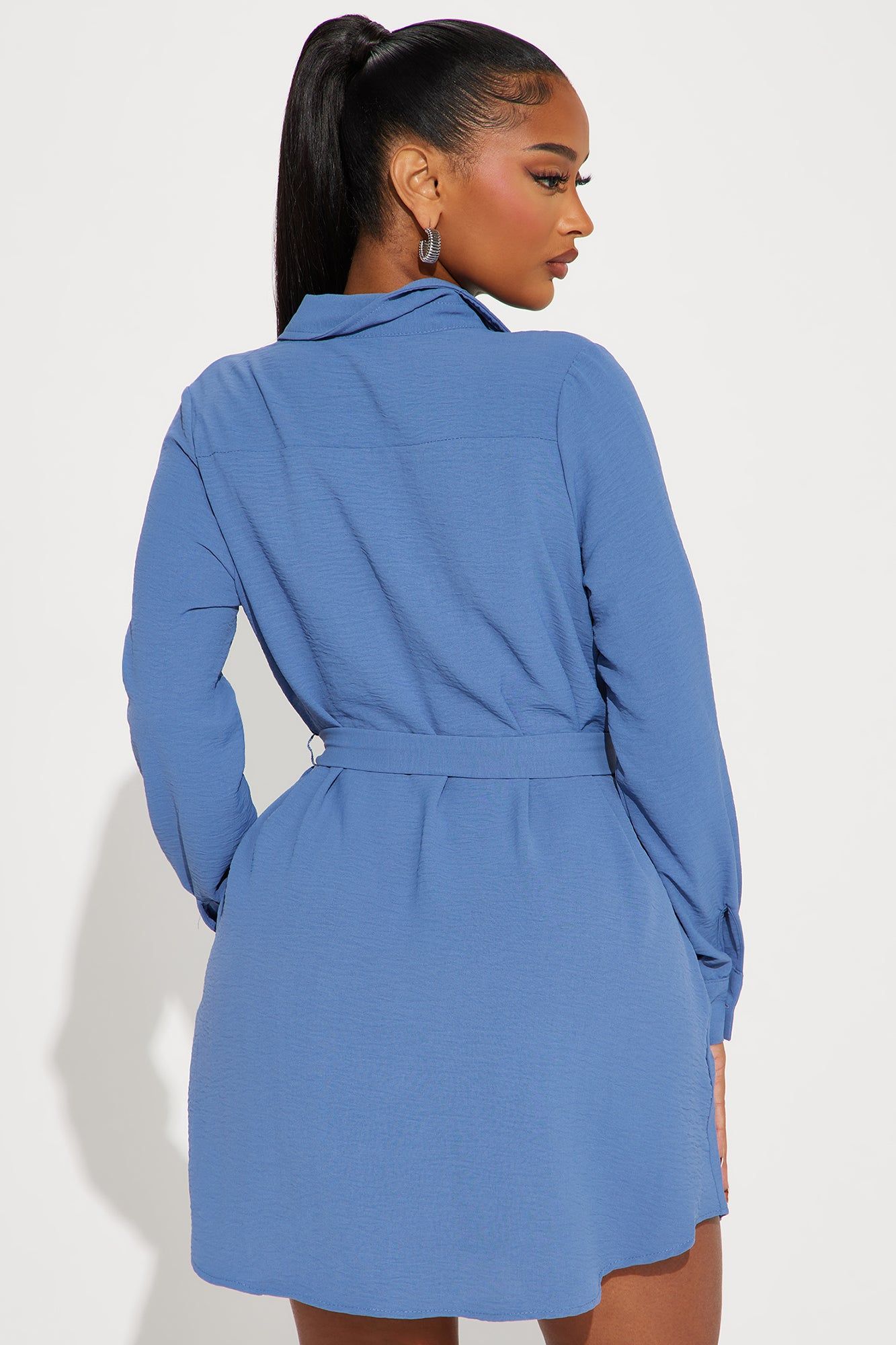 Eliana Mini Shirt Dress - Blue sold by Fashion Nova product image thumbnail 3