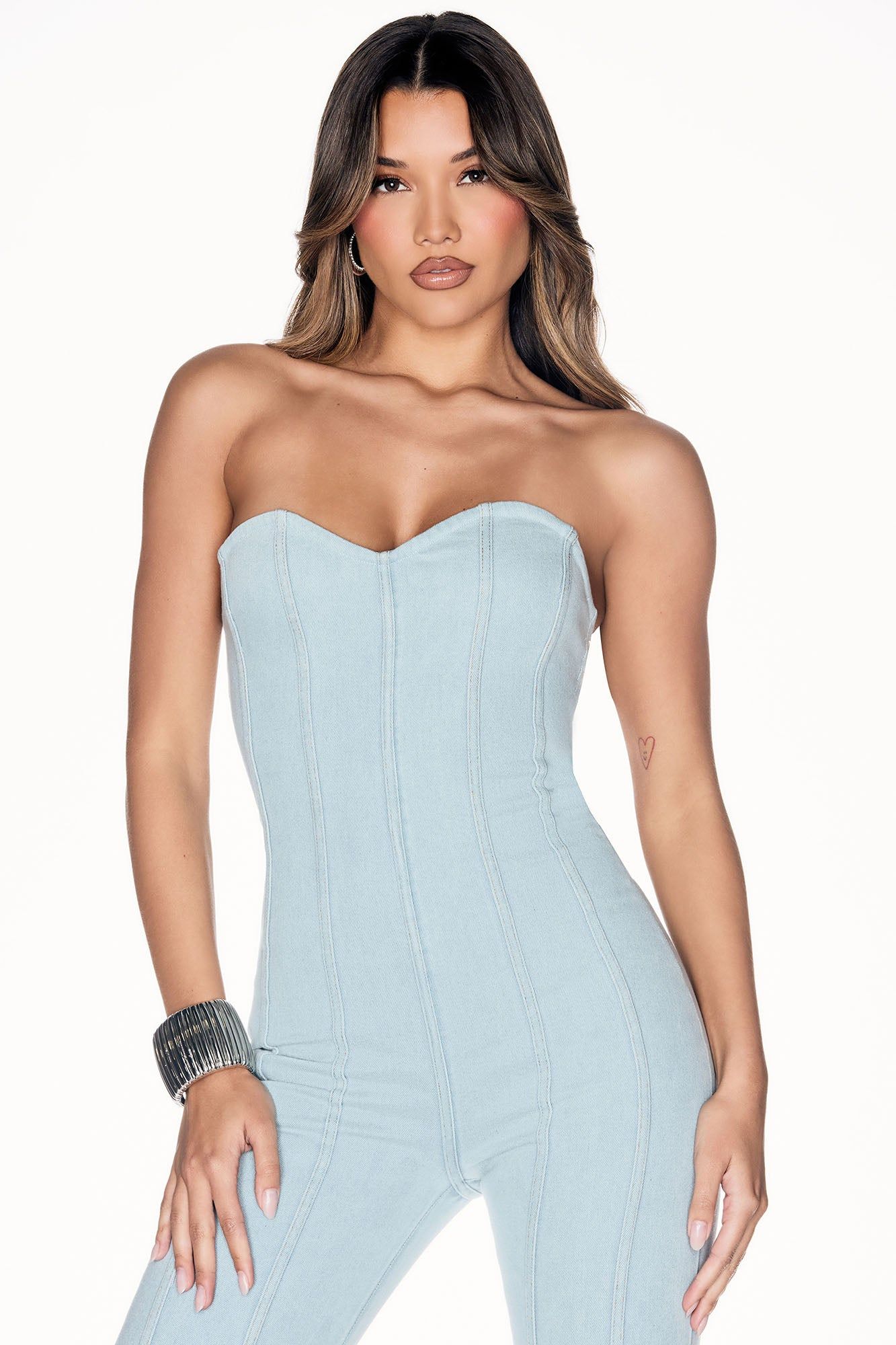 Be My Sweetheart Denim Jumpsuit - Light Wash sold by Fashion Nova product image thumbnail 2