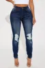 Kalisha Stretch Ripped Skinny Jeans - Dark Wash sold by Fashion Nova
