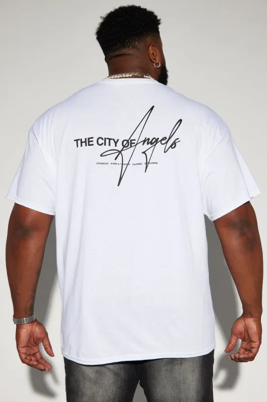 LA Signature Short Sleeve Tee - White sold by Fashion Nova