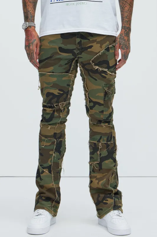 Pull Up To The Scene Skinny Flare Pants - Camouflage sold by Fashion Nova