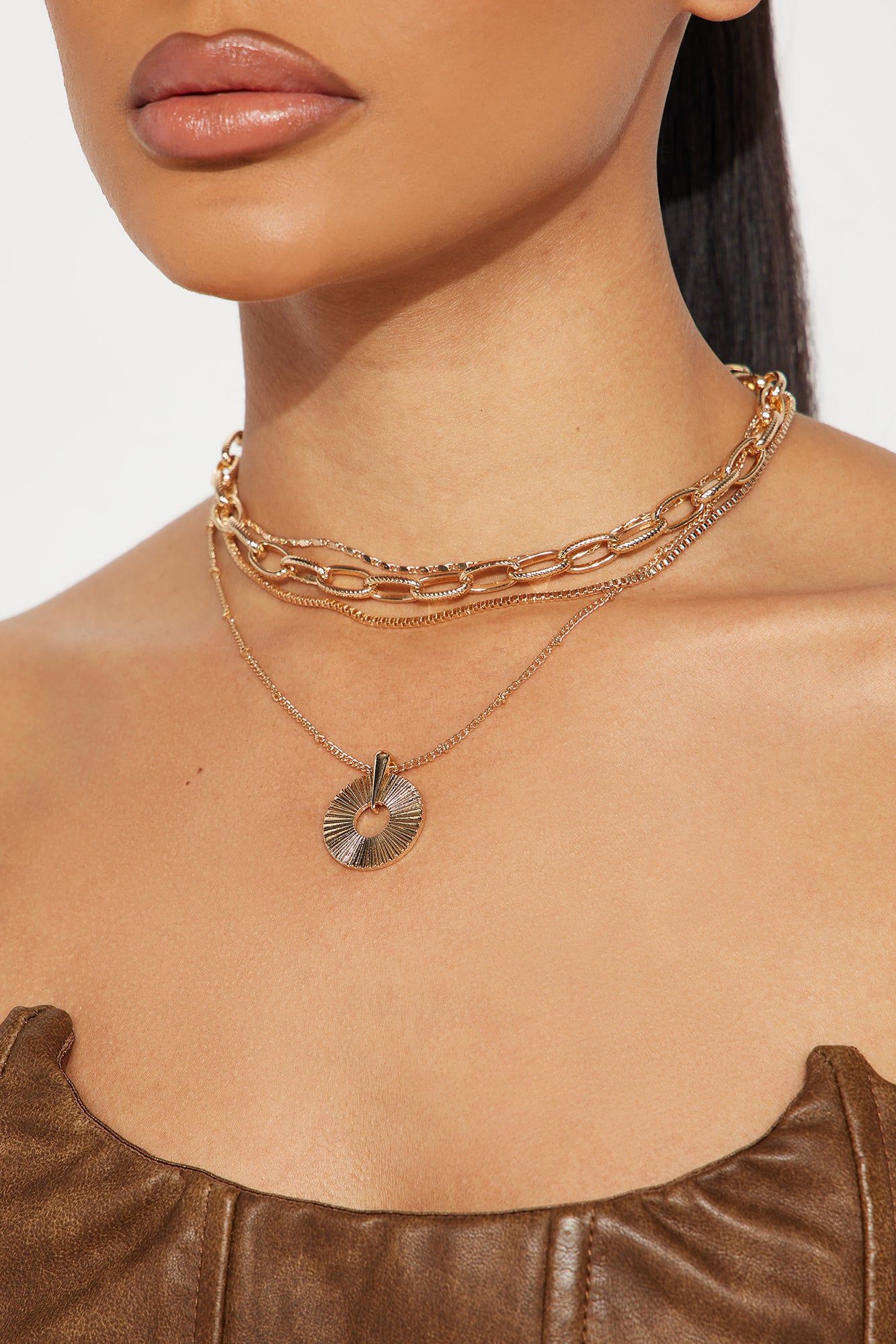 Sun Setting Layered Necklace - Gold sold by Fashion Nova