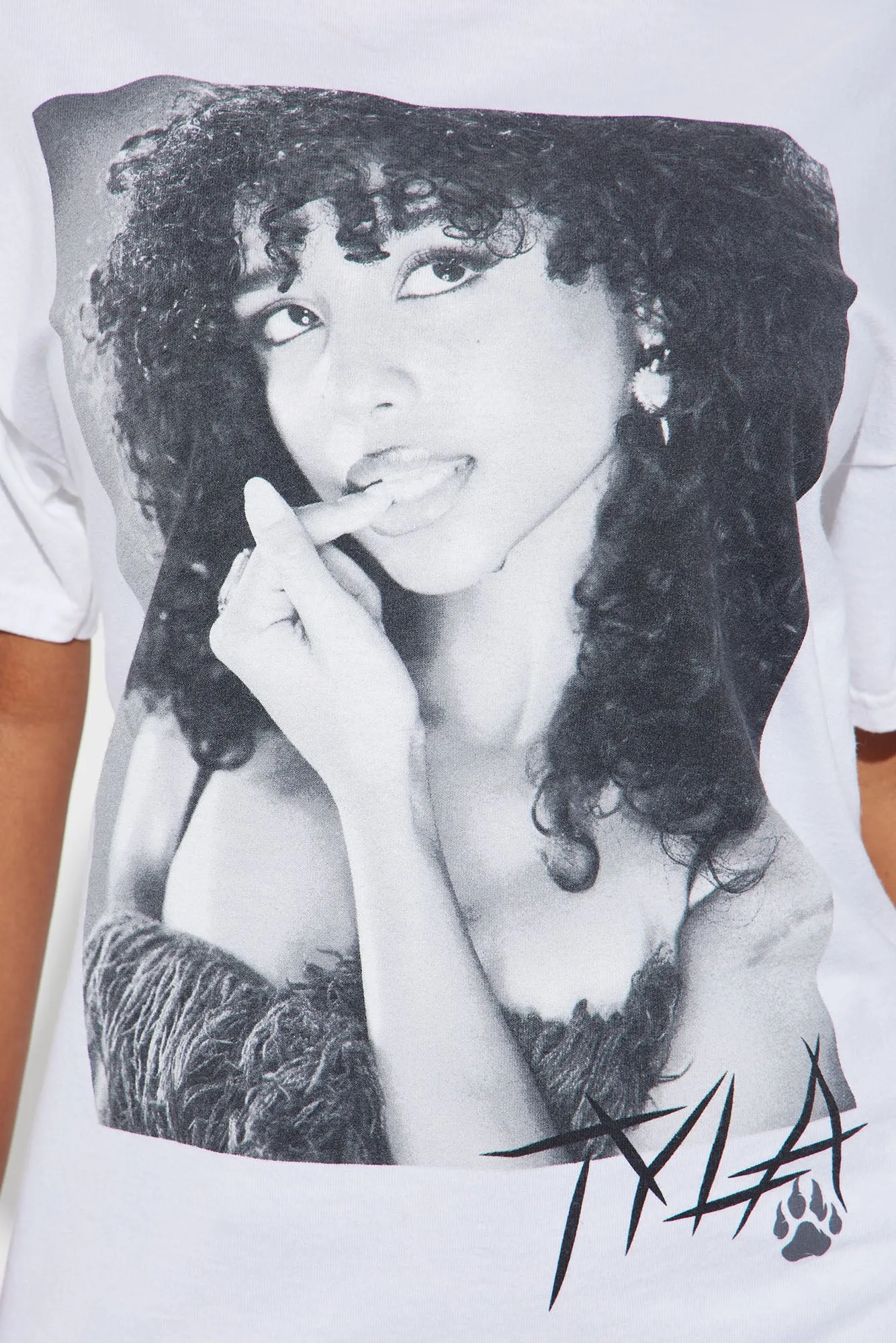 Tyla Up Close Washed Tee - White sold by Fashion Nova product image thumbnail 2