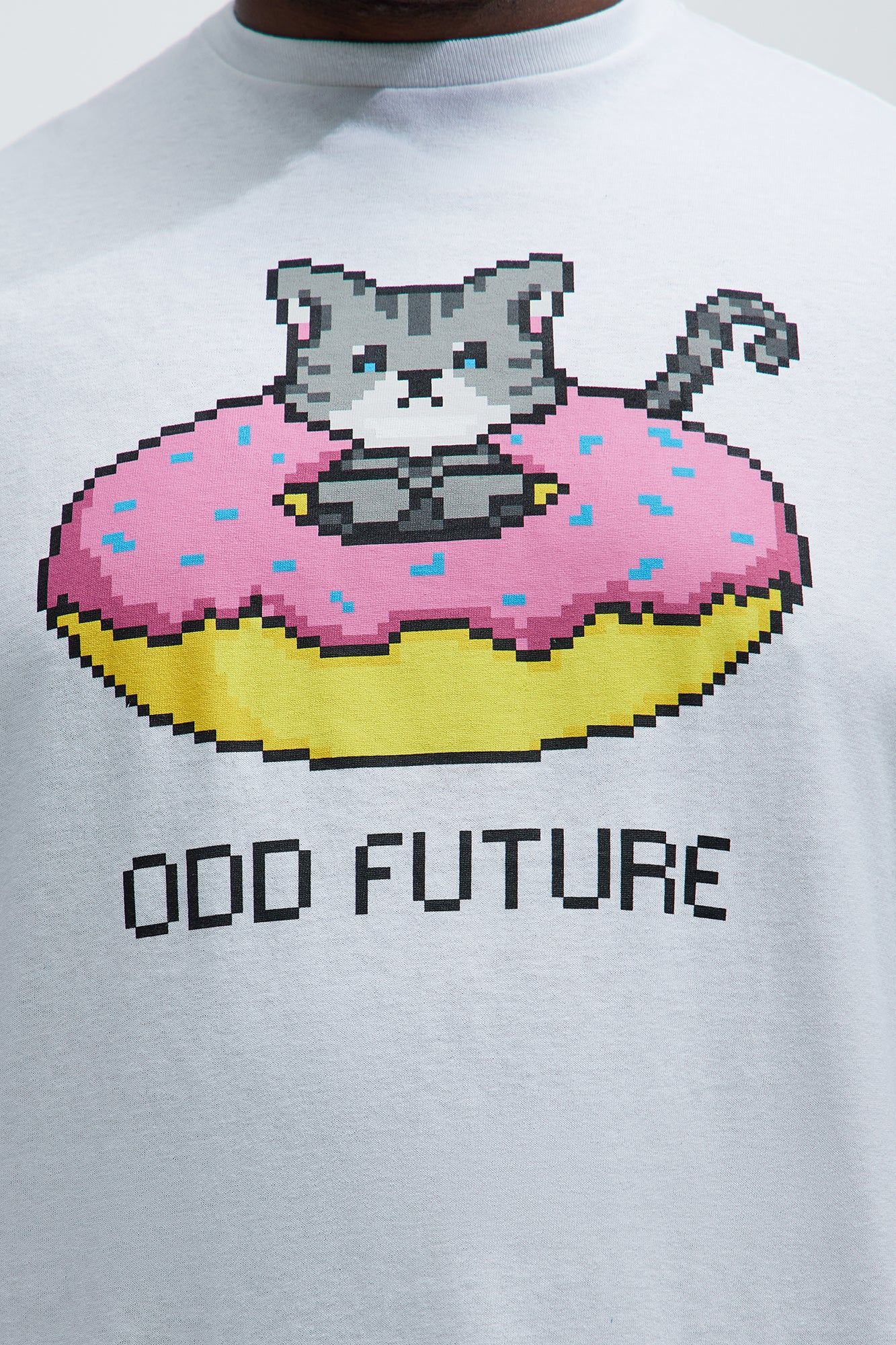 Odd Future Pixel Donut Cat Short Sleeve Tee - White sold by Fashion Nova product image thumbnail 5