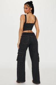 Allyson Denim Pant Set - Dark Wash sold by Fashion Nova