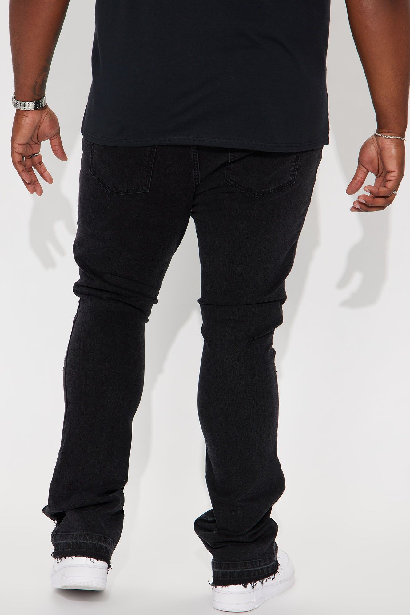 Get Even Stacked Skinny Flared Jeans - Black sold by Fashion Nova product image thumbnail 7