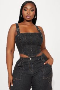 Allyson Denim Pant Set - Dark Wash sold by Fashion Nova