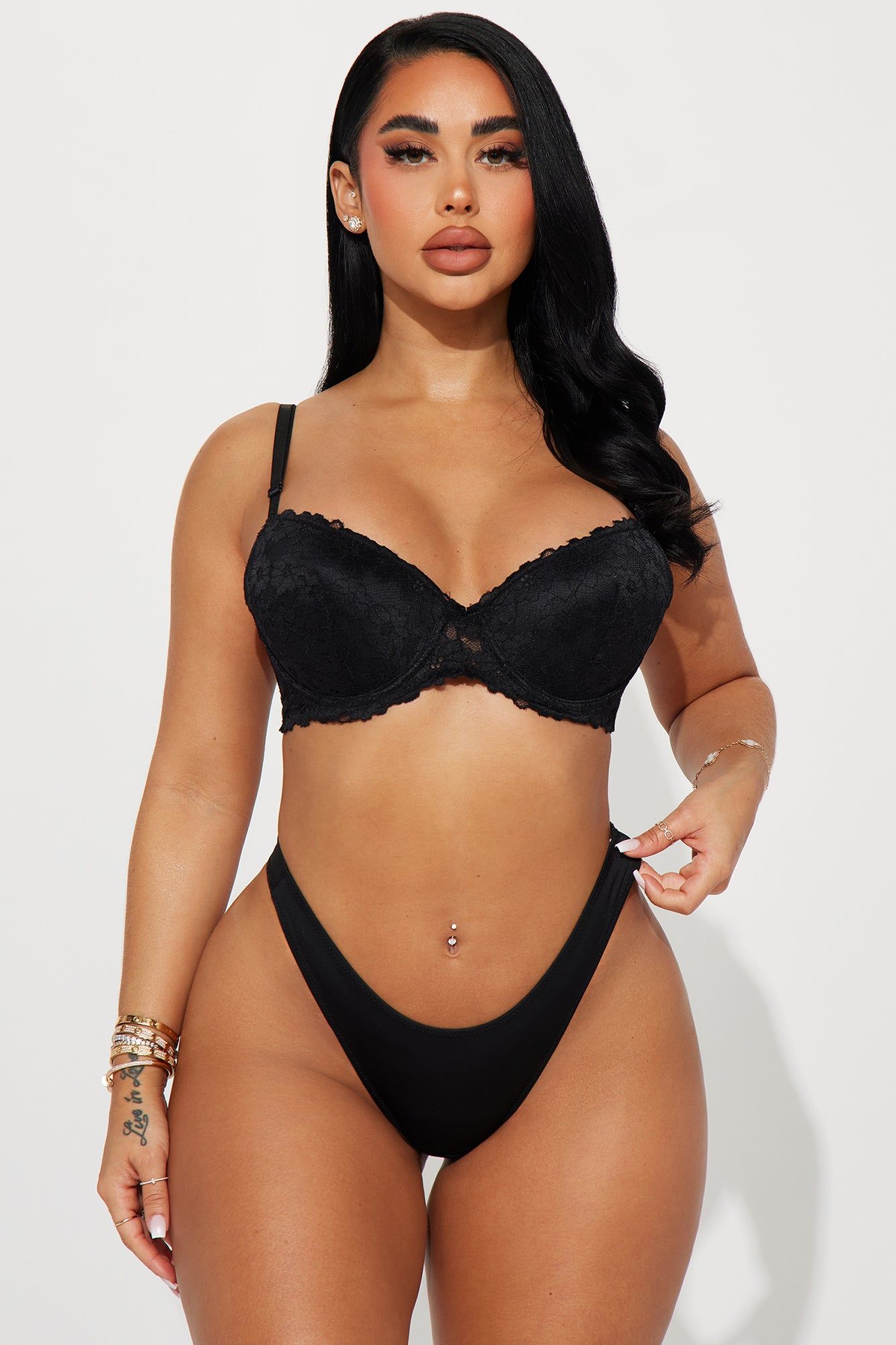 Feels Like Love Microfiber Thong 5 Pack Panties - Black/combo sold by Fashion Nova product image thumbnail 3