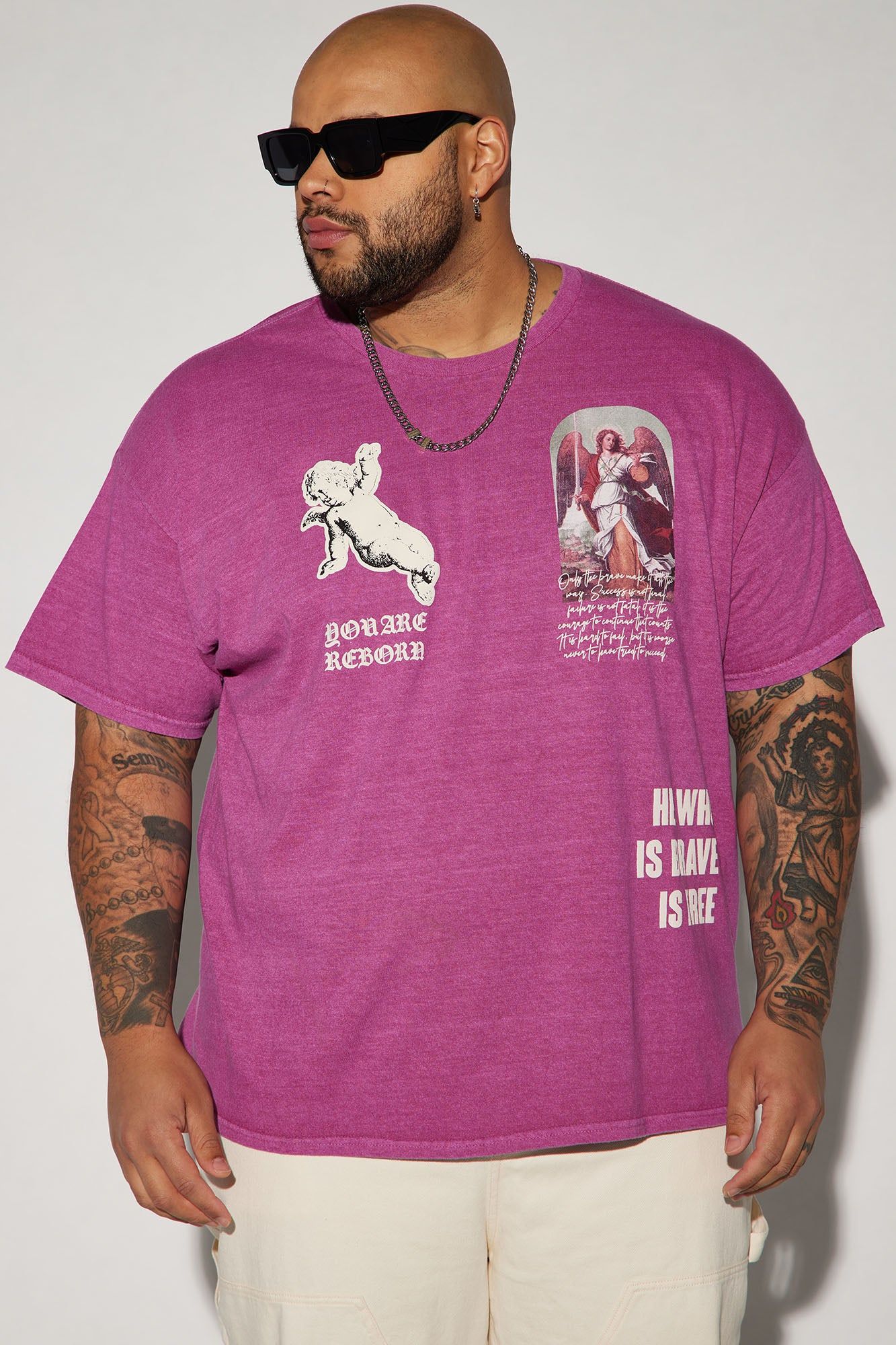 Brave Is Free Short Sleeve Tee - Burgundy sold by Fashion Nova product image thumbnail 4