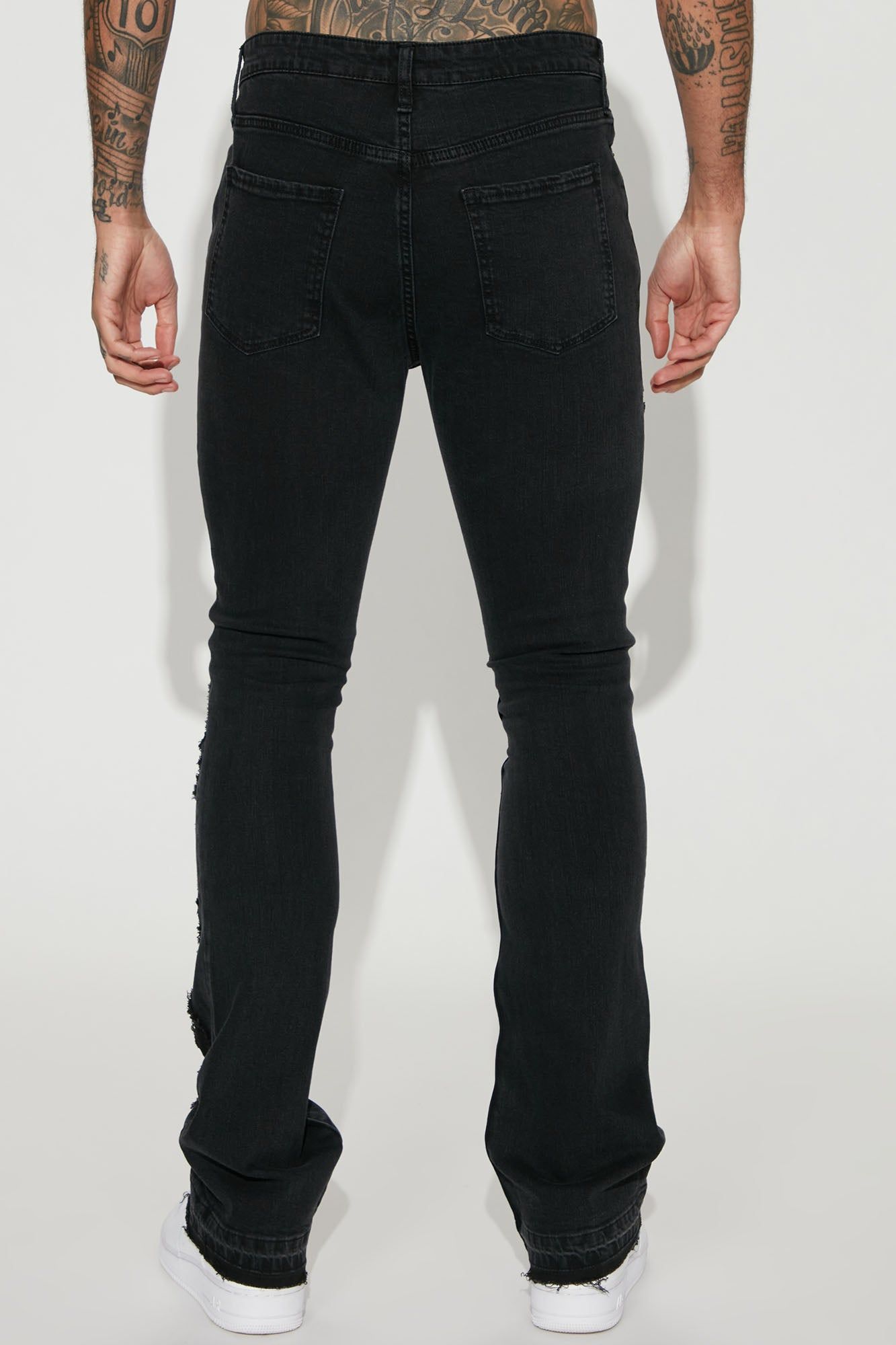 Get Even Stacked Skinny Flared Jeans - Black sold by Fashion Nova product image thumbnail 4