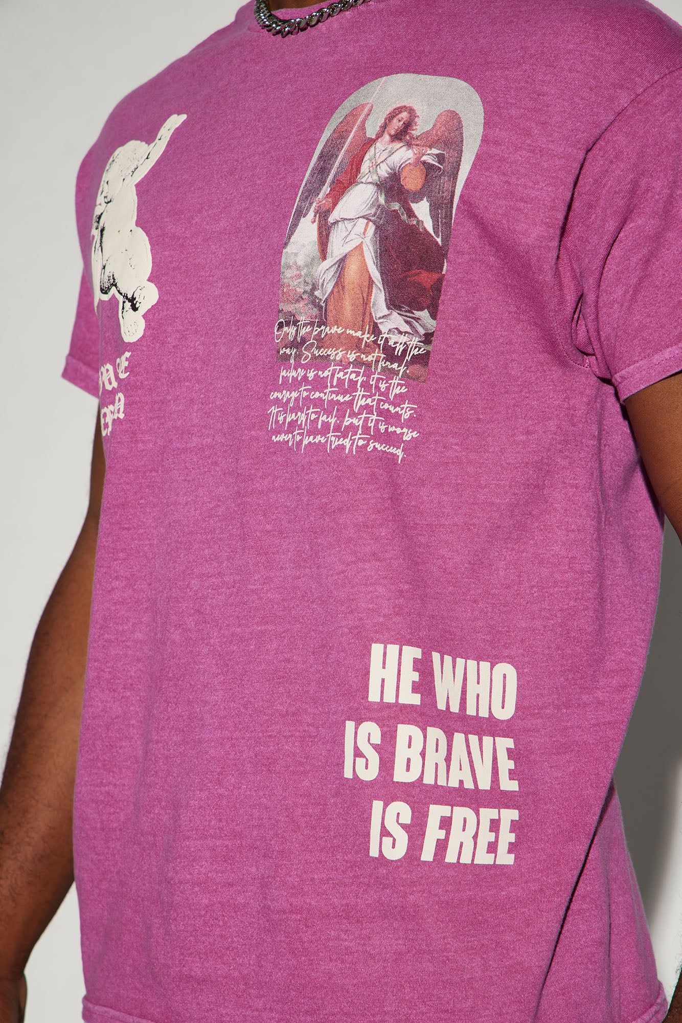 Brave Is Free Short Sleeve Tee - Burgundy sold by Fashion Nova product image thumbnail 3