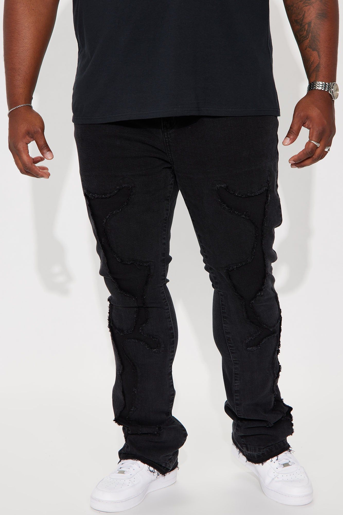 Get Even Stacked Skinny Flared Jeans - Black sold by Fashion Nova product image thumbnail 2