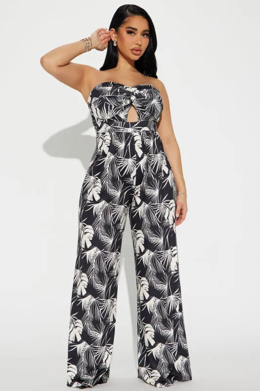 Private Island Jumpsuit - Black/combo sold by Fashion Nova