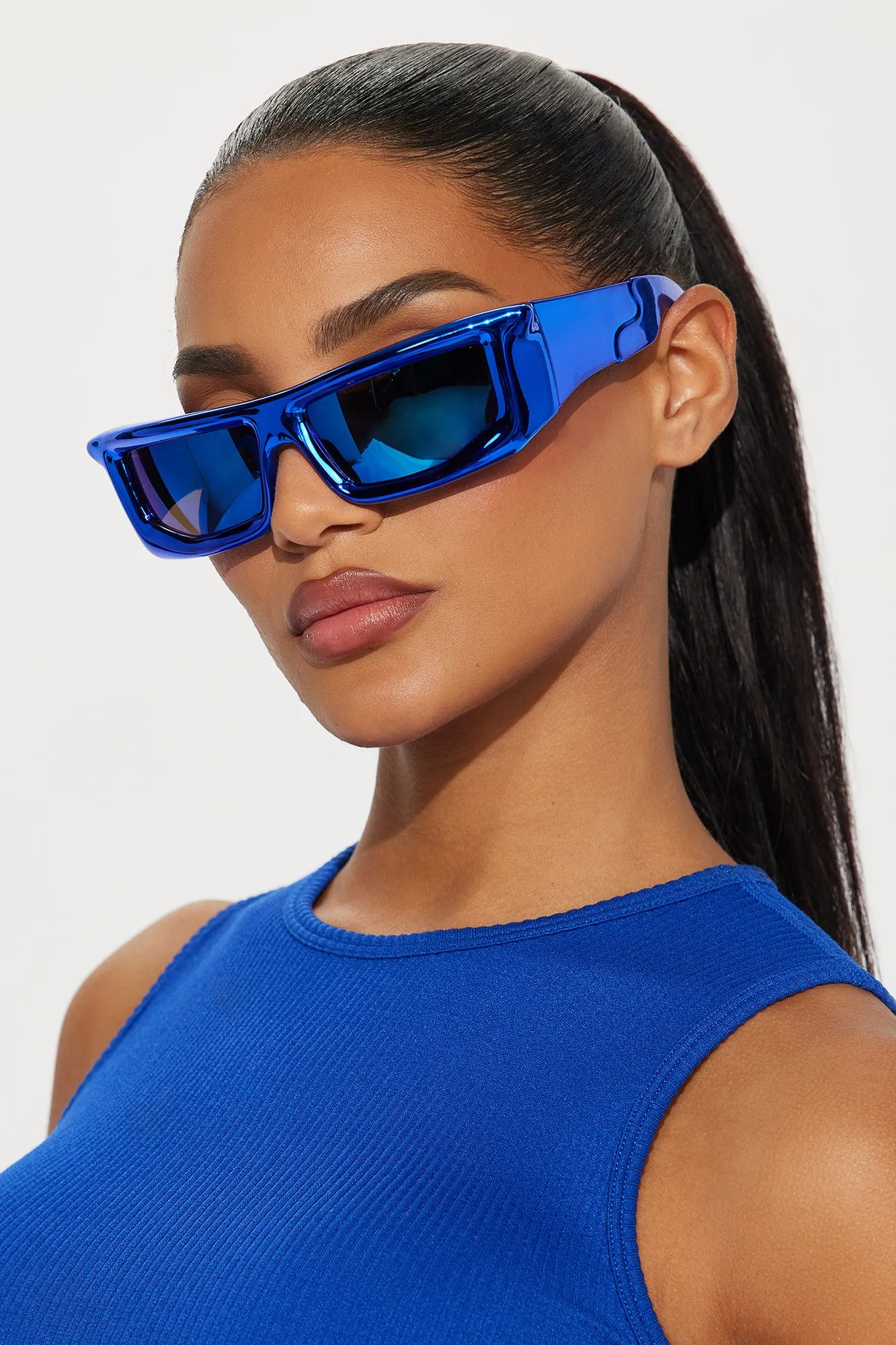 Speed Spell Sunglasses - Blue sold by Fashion Nova