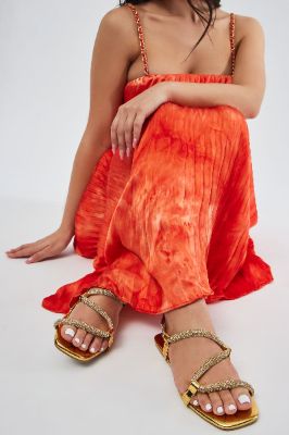 Come Over Today Embellished Sandals - Gold sold by Fashion Nova