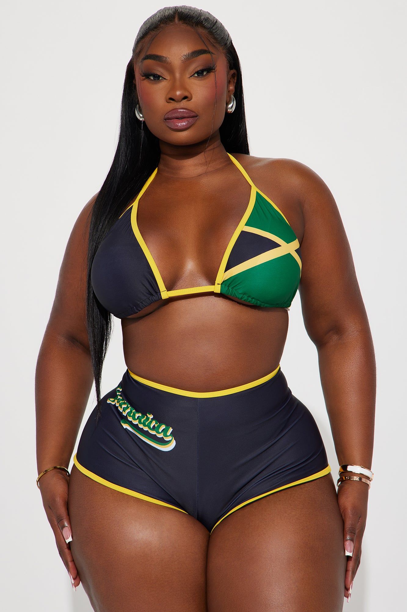 Jamaica Getaway 3 Piece Bikini Set - Black/combo sold by Fashion Nova product image thumbnail 6
