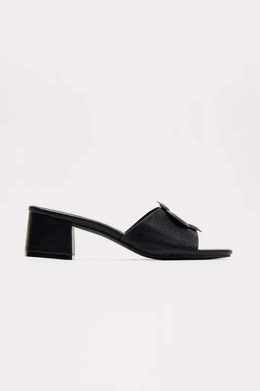 Janette Flower Mules - Black sold by Fashion Nova